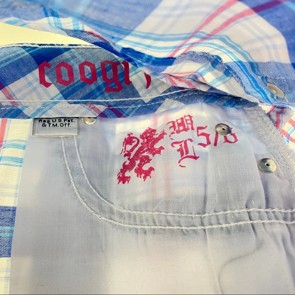 Coogi Plaid Y2K Mini Skirt Blue Size 5/6 New